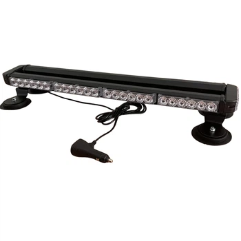 Стробоскоп-мигалка LED балка 70 см желтый/оранжевый для крыши авто, 12/24V, крепление магнит + присоска