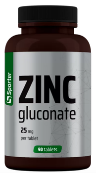 Цинк глюконат Sporter Zinc Gluconate 25 мг 90 таб
