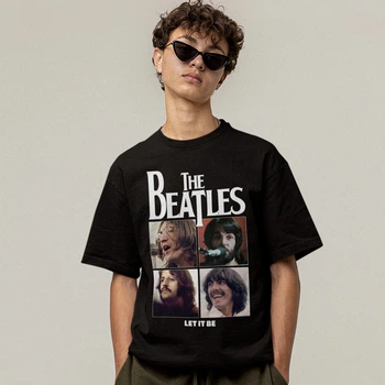 Футболка унісекс The Beatles (Let It Bee 1970) 2XL чорний