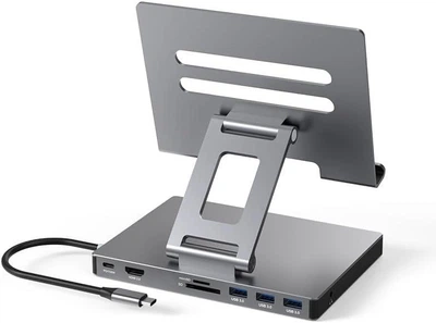 Док-станція KELHS 8 в 1 з USB-C для iPad Pro, для iPad Pro M4 M2 M1 13 12.9 11 дюймів, складна 4K 60Hz HDMI, зарядка PD, SD/TF, 3 USB 3.0, аудіо 3.5 мм
