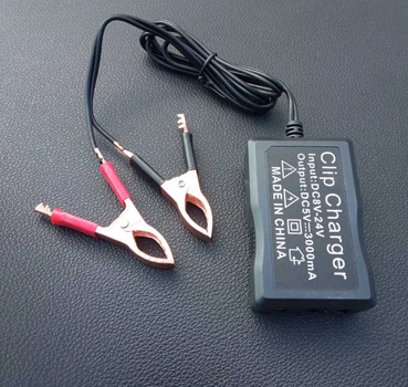 Зарядка 3 порта USB 5V от аккумулятора с зажимами