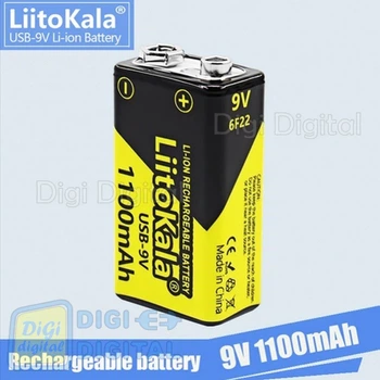 Акумулятор Крона 9В LiitoKala USB-9V USB Type-C Li-Ion 1100 мАг