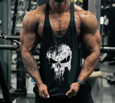 Майка чоловіча спортивна повсякденна Punisher чорна 2XL