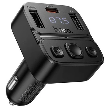 Автомобільний зарядний пристрій FM модулятор HOCO E87 Delta 35W (1USB-A/1C) (Black) (232686)