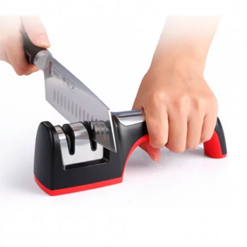 Точилка для кухонных ножей 3-ступенчатая с ручкой Knife Sharpener Tool
