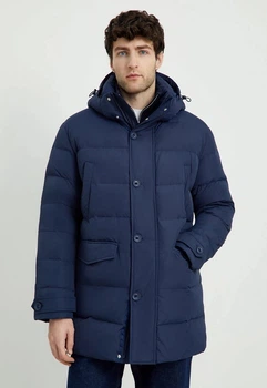 Подовжений чоловічий пуховик Finn Flare FAD21057-101 синій 2XL