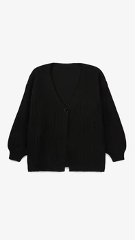 Кардиган однотонный женский 1025 One Size Черный shop (2000999177507)