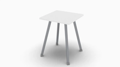 Табурет Ferrum-decor 430x320x320 Сірий метал ДСП Білий 16 мм (FRD-104645)