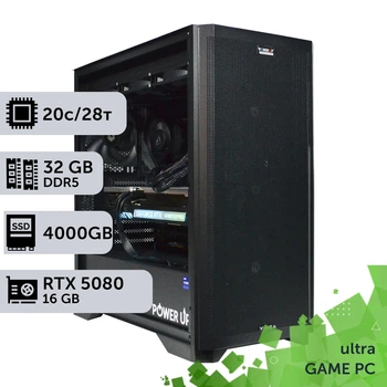 Игровой компьютер GamePC Ultra #408 Core i7 14700K / 32 GB / SSD 4TB / GeForce RTX 5080 16GB геймерский системный блок для киберспорта и стриминга