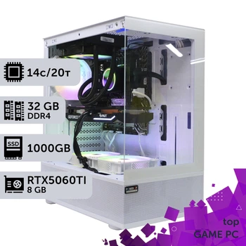 Игровой компьютер GamePC TOP #500 Core i5 14600K / 32GB / SSD 1TB / GeForce RTX 5060Ti 8GB геймерский системный блок для киберспорта и стриминга
