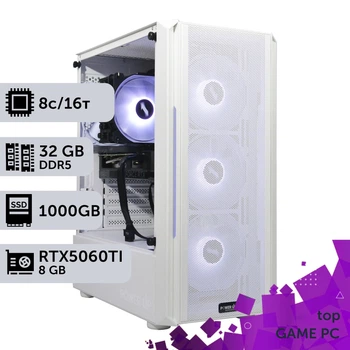 Игровой компьютер GamePC TOP #487 Ryzen 7 7700 / 32 GB / SSD 1TB / GeForce RTX 5060Ti 8GB геймерский системный блок для киберспорта и стриминга