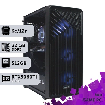 Игровой компьютер GamePC Lite #494 Ryzen 5 8400F / 32 GB / SSD 512GB / GeForce RTX 5060Ti 8GB геймерский системный блок для киберспорта и стриминга