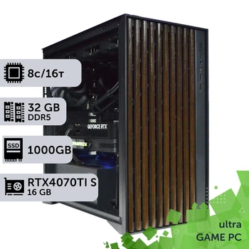 Игровой компьютер GamePC Ultra #423 Ryzen 7 9700х / 32 GB / SSD 1TB / GeForce RTX 4070Ti Super 16GB геймерский системный блок для киберспорта и стриминга