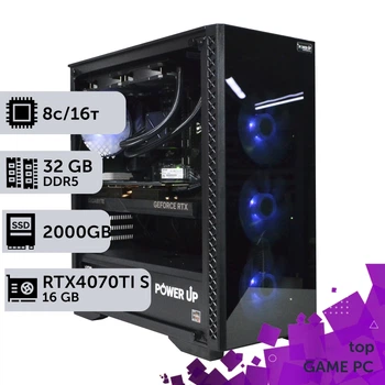 Игровой компьютер GamePC TOP #397 Ryzen 7 7800 X3D / 32GB / SSD 2TB / GeForce RTX 4070Ti Super 16GB геймерский системный блок для киберспорта и стриминга