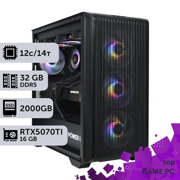Игровой компьютер GamePC TOP #432 Ryzen 9 9900x / 32 GB / SSD 2TB / GeForce RTX 5070Ti 16GB геймерский системный блок для киберспорта и стриминга