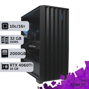 Игровой компьютер GamePC TOP #457 Core i5 14400F / 32 GB / SSD 2TB / GeForce RTX 4060Ti 16GB геймерский системный блок для киберспорта и стриминга