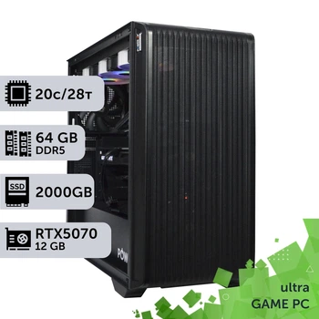 Игровой компьютер GamePC Ultra #478 Core i7 14700K / 64 GB / SSD 2TB / GeForce RTX 5070 12GB геймерский системный блок для киберспорта и стриминга