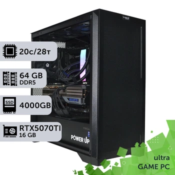 Игровой компьютер GamePC Ultra #437 Core i7 14700K / 64 GB / SSD 4TB / GeForce RTX 5070Ti 16GB геймерский системный блок для киберспорта и стриминга