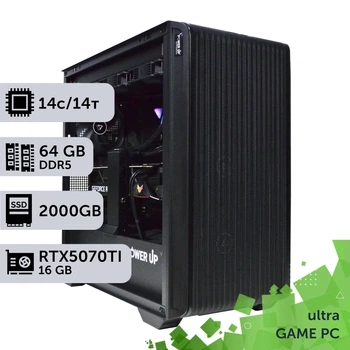 Игровой компьютер GamePC Ultra #434 Core Ultra 5 245KF / 64 GB / SSD 2TB / GeForce RTX 5070Ti 16GB геймерский системный блок для киберспорта и стриминга