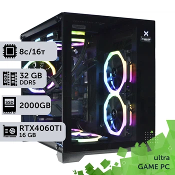 Игровой компьютер GamePC Ultra #426 Ryzen 7 9700х / 32 GB / SSD 2TB / GeForce RTX 4060Ti 16GB геймерский системный блок для киберспорта и стриминга