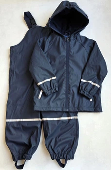 Дождевик детский костюм на флисе Lupilu 98-104 см грязепруф 084079/083799