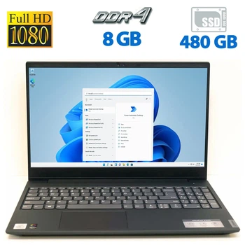 Ноутбук Б-класс Lenovo IdeaPad S340-15IIL / 15.6" (1920x1080) TN / Intel Core i7-1065G7 (4 (8) ядер по 1.3 - 3.9 GHz) / 8 GB DDR4 / 480 GB SSD / Intel Iris Plus Graphics / WebCam / HDMI б/у