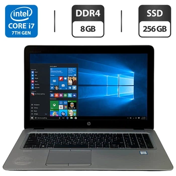 Ноутбук Б-класс HP EliteBook 850 G4 / 15.6" (1920x1080) TN / Intel Core i7-7600U (2 (4) ядра по 2.8 - 3.9 GHz) / 8 GB DDR4 / 256 GB SSD / Intel HD Graphics 620 / WebCam / Windows 10 Pro б/у