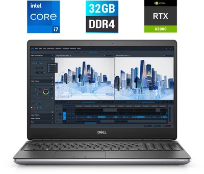 Мобильная рабочая станция Dell Precision 7560 / 15.6" (1920x1080) IPS / Intel Core i7-11850H (8 (16) ядер по 2.5 - 4.8 GHz) / 32 GB DDR4 / 512 GB SSD M.2 / nVidia RTX A2000, 4 GB GDDR6, 128-bit / WebCam / Windows 10 б/у