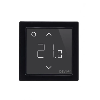 Программируемый терморегулятор DEVI DEVIreg Smart для электрического теплого пола IP21 с ЖК-экраном Черный