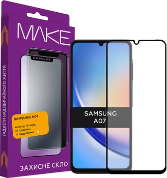 Защитное стекло MAKE для смартфона Samsung Galaxy A07 Black (MGF-SA07)