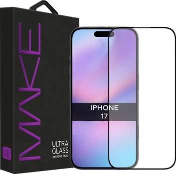 Защитное стекло для смартфона Apple iPhone 17 MAKE Ultra Glass Black (MGU-AI17)