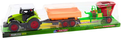 Zestaw zabawek LEAN Toys Traktor rolniczy z przyczepą wywrotką i wozem paszowym 24791 (5905991058410)