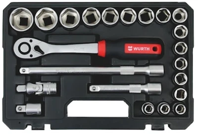 Набір інструментів Wurth RED STRIPE з тріскачкою 1/2" 22 шт (5763112222)