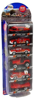 Zestaw resoraków LEAN Toys Pojazdy straży pożarnej 1:64 6 szt 7596 (5905323219038)