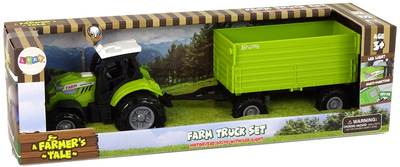 Zabawka LEAN Toys Traktor rolniczy z przyczepą oraz ze światłami i dźwiękami Zielony 15223 (5905515356084)