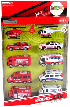 Набір машинок LEAN Toys Пожежна служба + Швидка допомога 14856 (5905515353212)