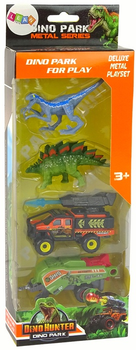 Zestaw zabawek LEAN Toys Dinozaury Auto z rakietą i z naczepą z dinozaurami Pomarańczowy 15949 (5905679074954)