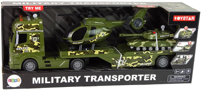 Zestaw zabawek LEAN Toys Militarny Czołg z napędem frykcyjnym + Helikopter + Ciężarówka 15483 (5905515358613)