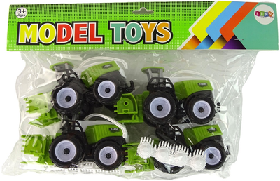 Набір іграшок LEAN Toys Сільськогосподарські транспортні засоби трактори 4 шт зелені 15414 (5905515357920)