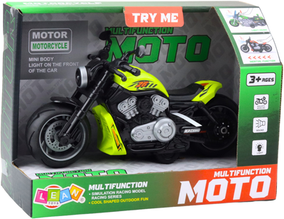Іграшка LEAN Toys Іграшковий мотоцикл на батарейках з приводом, світлом і звуками Зелений 24210 (5905991053569)