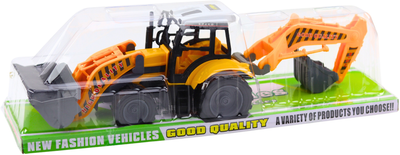 Zabawka LEAN Toys Duża Koparko-ładowarka rolnicza i budowlana ruchoma Żółta 24789 (5905991058397)