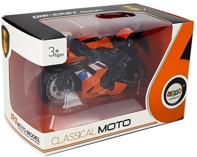 Zabawka LEAN Toys Motocykl z napędem frykcyjnym i dźwiękiem 1:14 Pomarańczowy 5960 (5908275997108)