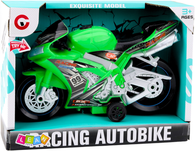 Іграшка LEAN Toys Motor гоночний мотоцикл з приводом, світлом і звуками Зелений 24212 (5905991053583)