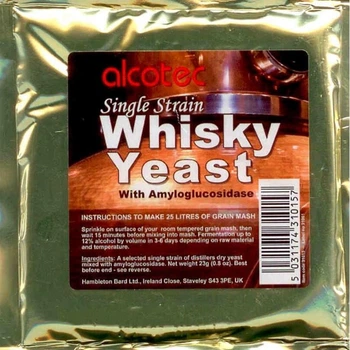 Дріжджі для віскі Alcotec Single Strain Whisky 23 г з амілоглюкозидазою для зернового сусла