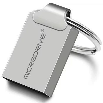 USB металлическая флешка для компьютера, ноутбука MICRODRIVE 128ГБ USB 2.0 Серебряный