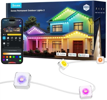 Inteligentna taśma LED Govee H705 Permanent Outdoor Lights 2, 30 m, IP65, RGBICW, WI-FI/Bluetooth Biała (6974316993322)
