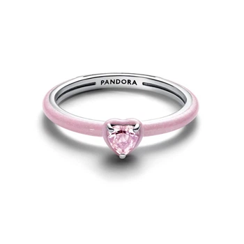 Каблучка пандора "Рожеве серце чакри" Pandora ME 193088C02 48