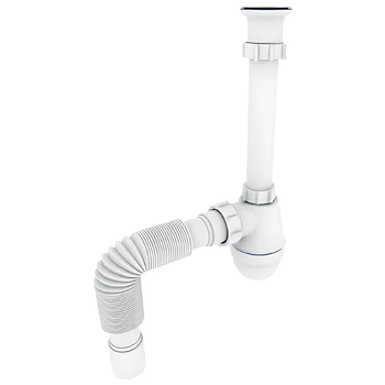 Сифон для раковини Zerix SU-03-А з ревізією (Колір білий) 1 1/4'' (ZX5083) ( 29708 )