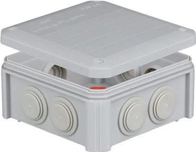 Розподільна коробка Plank Unika IB601 114х114х57 мм IP55 з кабельними вводами Сіра PLK6010850