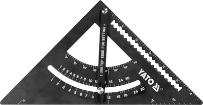 Kątownik aluminiowy YATO 90° 45° 45° l= 170 mm z kątomierzem i strzałką YT-70782 (5906083078064)